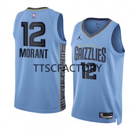 Maglia NBA Memphis Grizzlies Ja Morant 12 Jordan 2022-23 Statement Edition Blu Swingman - Uomo